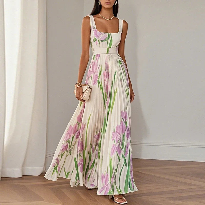 Vestido de Verano Plisado con Estampado | Ligero y Fresco