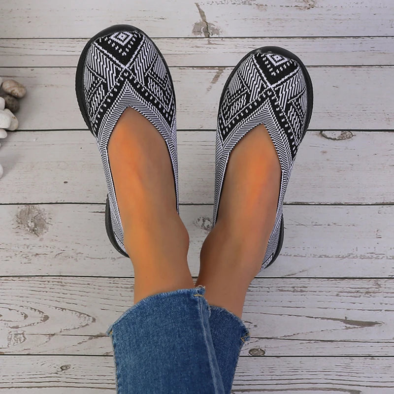 Mocasines ZOKI a Rayas | Punto Transpirable | Sin Cordones | Suela Suave Antideslizante