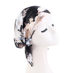 Turbante de satén preatado para mujer, diadema musulmana con patrón de Cachemira, bufanda para el pelo flexible suave, gorro para quimio, Bandana para envolver la cabeza, 2022
