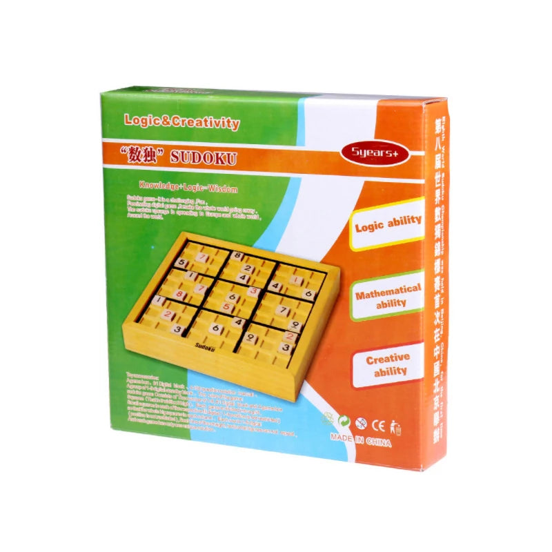 Juego de mesa Sudoku con azulejos y cajón, rompecabezas de números de 9x9, juguetes Montessori de madera, juegos lógicos para niños y adultos