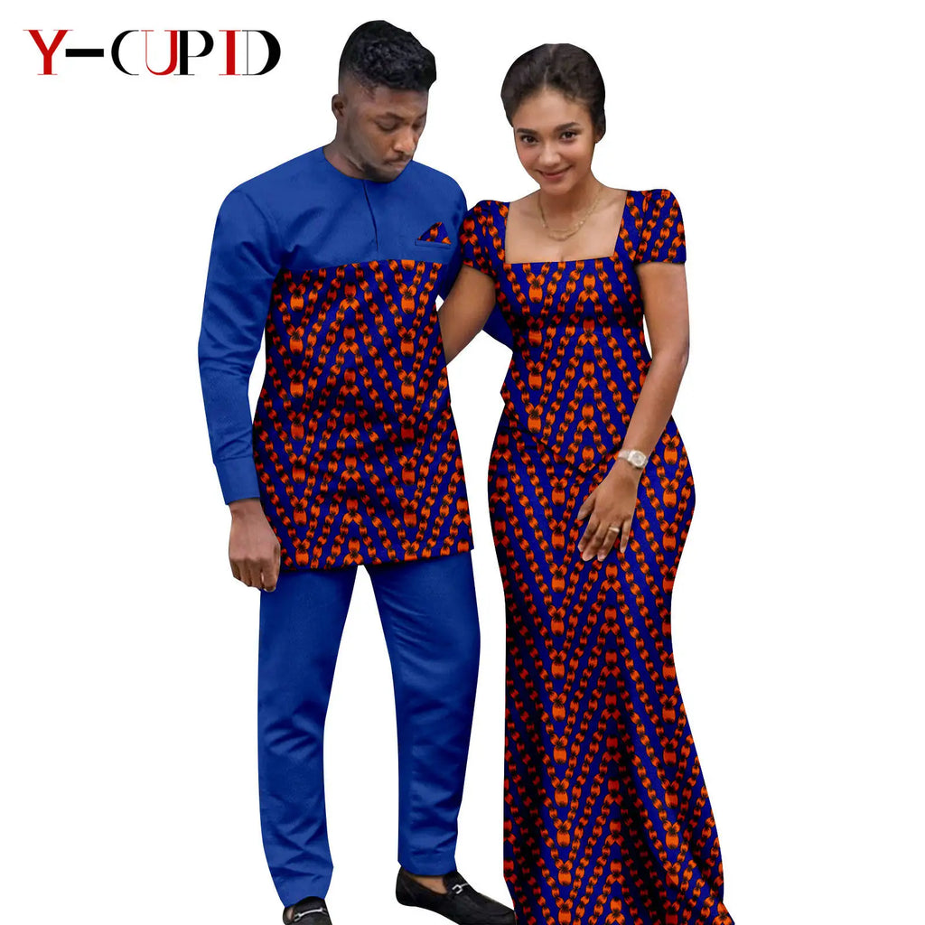 Conjunto Falda y Top Africano Bazin Riche Pareja | Top y Pantalón | Tallas XS-6XL | Tico Trendy