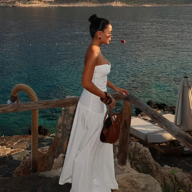 Vestido Largo Sin Mangas Elegante Playa Verano Mujer 2025