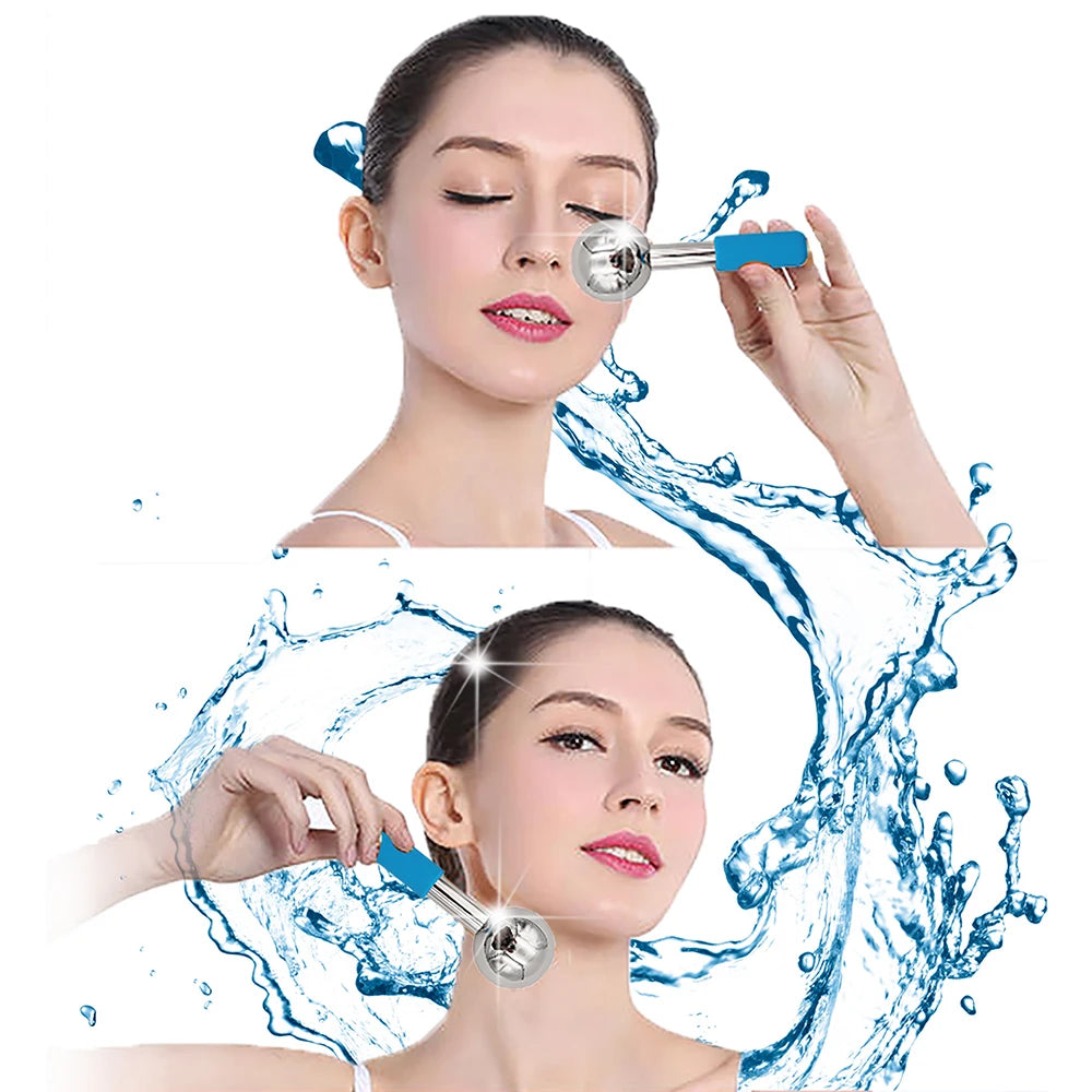 Rodillo de Metal mágico de acero inoxidable para terapia de frío, rodillo de belleza Facial de enfriamiento de oro rosa para la piel, gran oferta