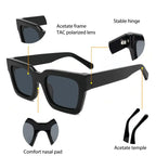 Gafas de Sol Polarizadas CATERSIDE | Cuadradas Minimalistas | Unisex