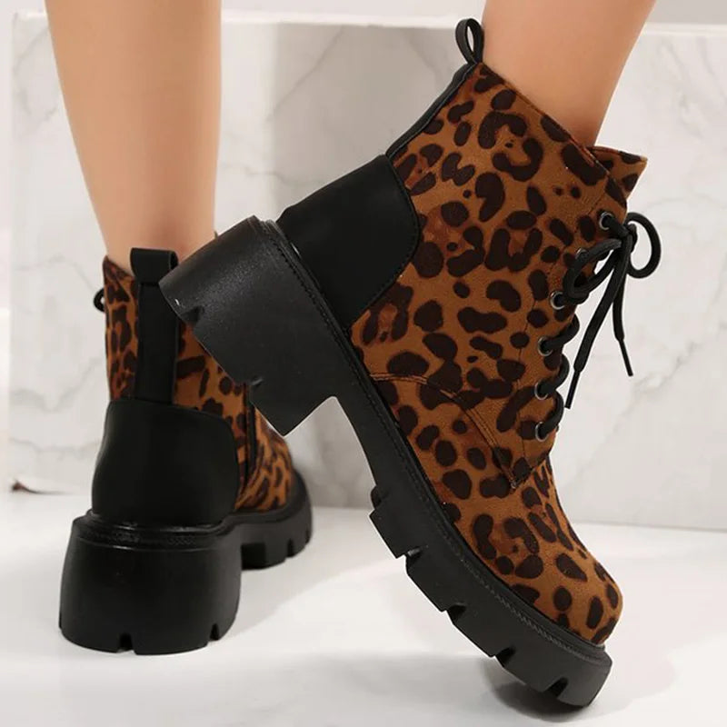 Botines Plataforma Leopardo Estilo Y2K Moda Tica Sensual
