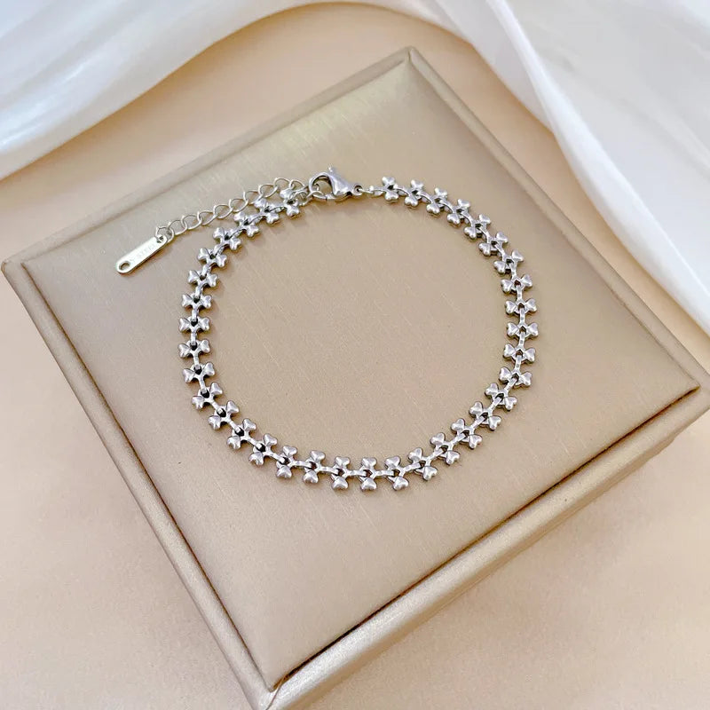 Pulsera de acero inoxidable para hombre y mujer, brazalete de moda, accesorios de joyería, regalos