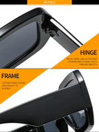 Gafas de Sol Cuadradas Grandes Retro Estilo Único Moderno