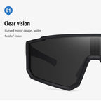 Gafas de Sol Polarizadas de Una Pieza | Montura Cuadrada Deportiva | UV400