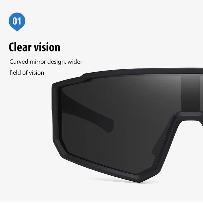 Gafas de Sol Polarizadas de Una Pieza | Montura Cuadrada Deportiva | UV400