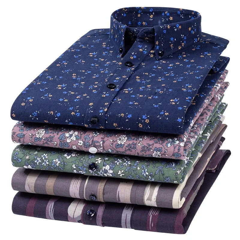 Camisa Talla Grande Rayas | Algodón Oxford 100% | Social Ajustada | Moda Vintage