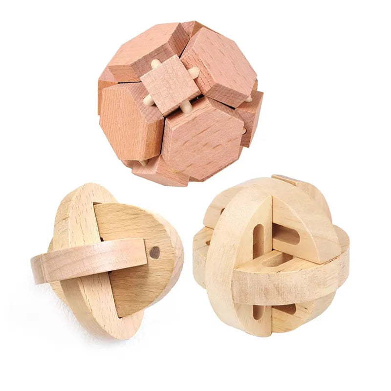Juego de 3 uds. De rompecabezas de madera LuBan Lock, rompecabezas, juguetes de prueba IQ, juegos mentales educativos para adultos y niños, juego de enclavamiento desbloqueado