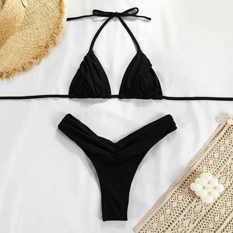 Bikini Dividido con Cuerda de Corbata - Estilo de Tres Puntos
