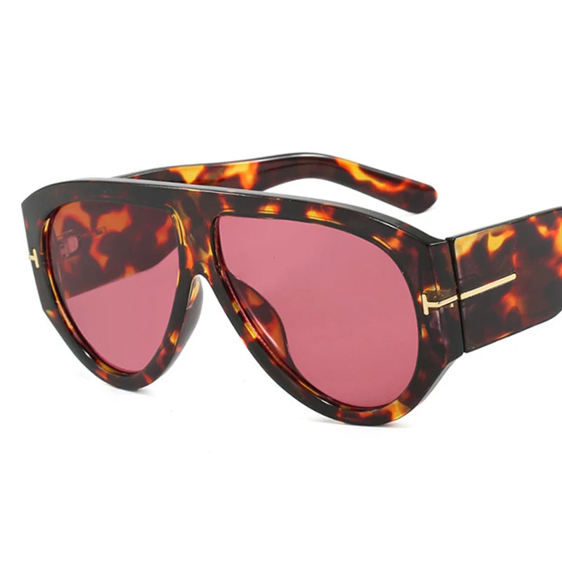 Gafas Sol Piloto Gran Tamaño Punk | Montura Grande UV400 Diseño Lujo Unisex