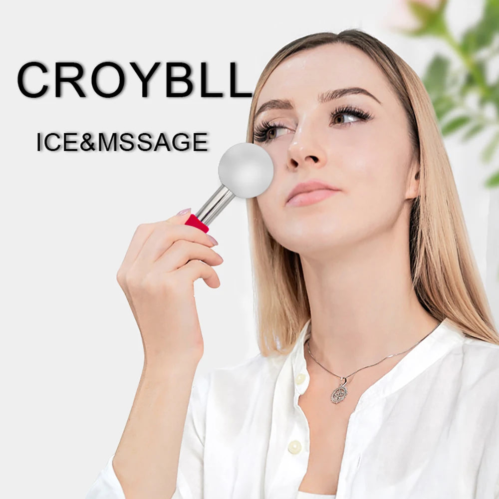 Rodillo de Metal mágico de acero inoxidable para terapia de frío, rodillo de belleza Facial de enfriamiento de oro rosa para la piel, gran oferta