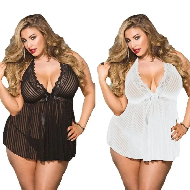 Babydoll de Encaje | Falda y Tanga | Talla Grande | Tico Trendy