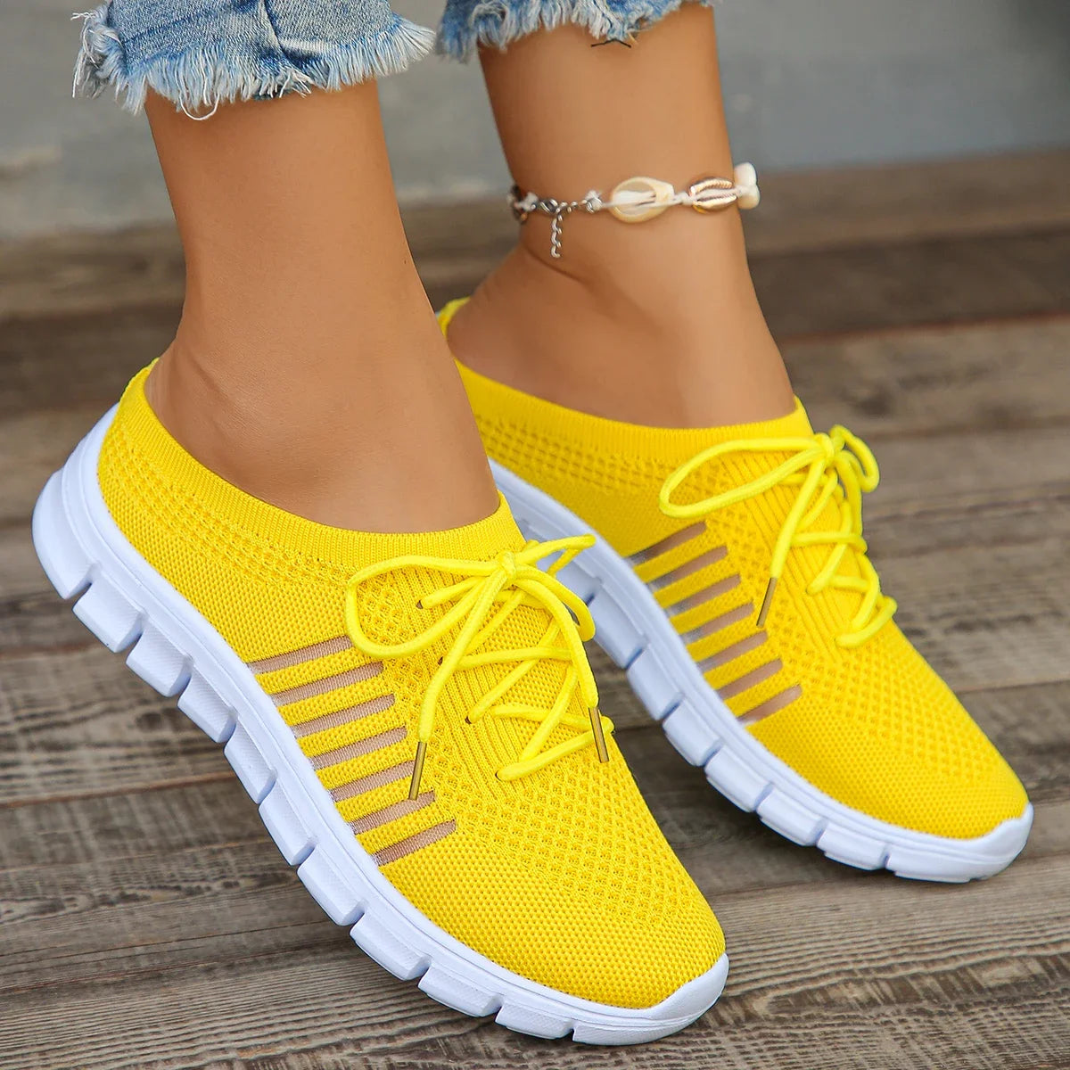 Zapatos Planos de Malla Transpirable | Suela Blanda | Sin Cordones | Talla Grande | Verano 2025