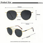 Gafas De Sol Circulares Hombre | Polarizadas UV400 Montura Metal Retro | Casual Clásico