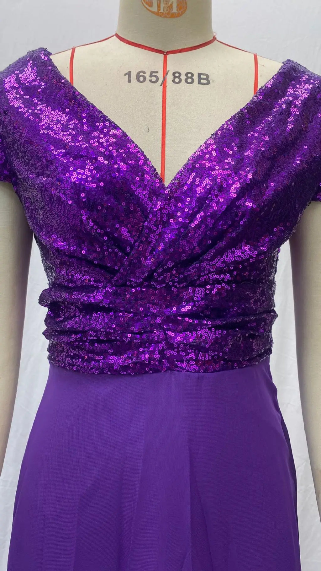 Vestido elegante de gasa con lentejuelas para mujer, cuello en V, dobladillo plisado, lentejuelas femeninas, vestido largo de cóctel para graduación, vestido de noche de boda