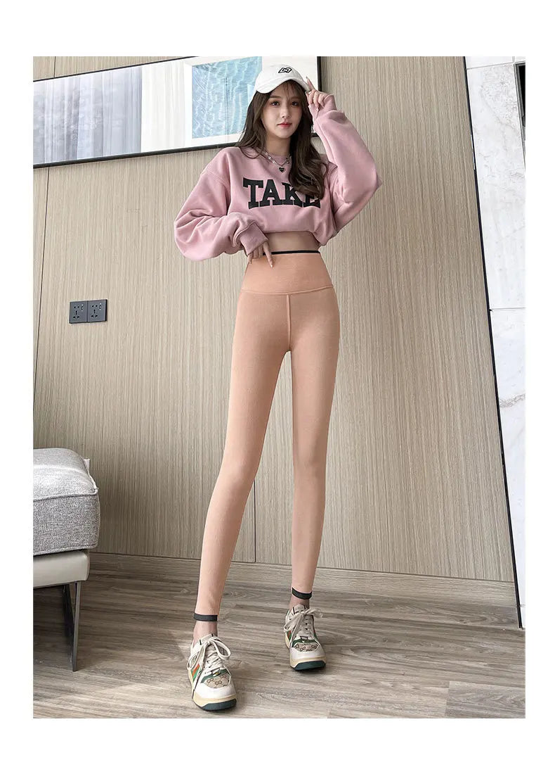 Mallas Piel Tiburón Estampado | Lana Cálida Levantador Glúteos | Sin Costuras Cintura Alta OI | Ticotrendy