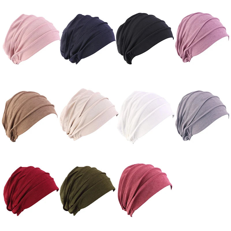 Gorro respirable para mujer, turbante Hijabs para mujer, gorro de tela elástica para la cabeza, gorro suave con volantes para quimio contra el cáncer, bufanda musulmana, venta al por mayor