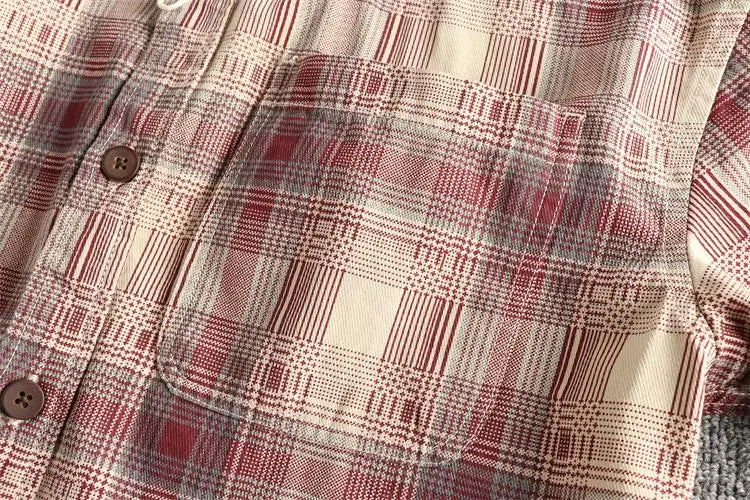 Camisa Retro Hombre | Cuadros Tartán | Algodón Tejido | Corte Holgado | Ticotrendy