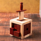 Caja de espada de rompecabezas mágico súper difícil, desmontaje de madera, prueba de inteligencia, acertijos desafiantes para adultos y niños, regalos únicos
