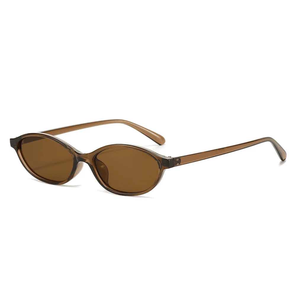 Gafas Sol Ovaladas Retro Leopardo Marrón | Montura Pequeña A La Moda UV400 Viajar