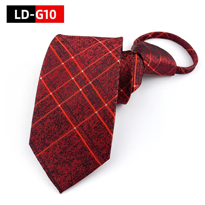 Corbata Preatada Cremallera Estrecha Estilo Tico Negocios Elegancia Diaria