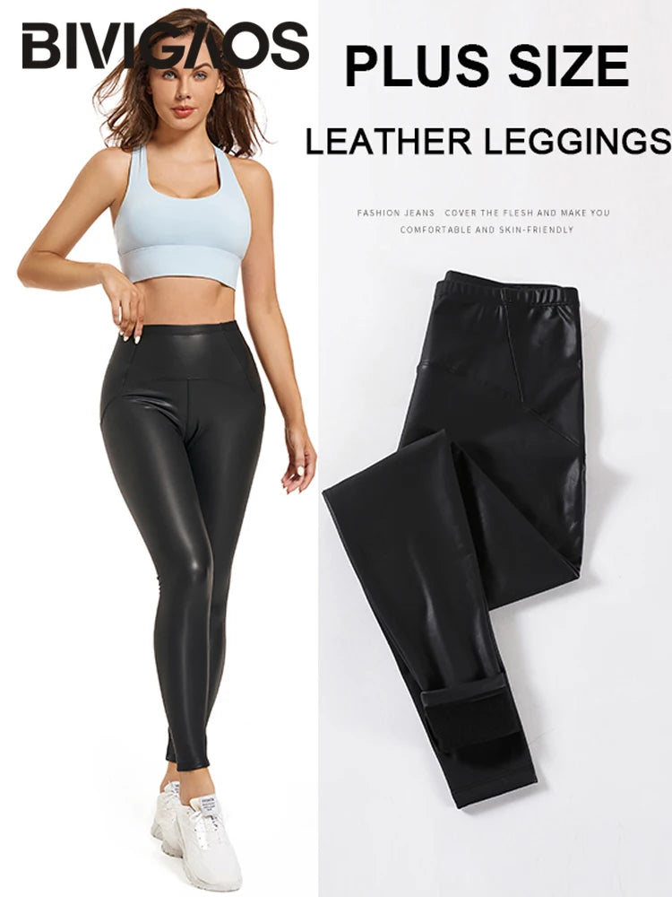 Leggings Piel Sintética Oveja | Realce Cálido Negro | Pantalón de Moda OI | Ticotrendy