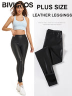 Leggings Piel Sintética Oveja | Realce Cálido Negro | Pantalón de Moda OI | Ticotrendy