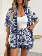 Conjunto Elegante Verano 2025 | Camisa Estampada Resort | Camisa Estampada