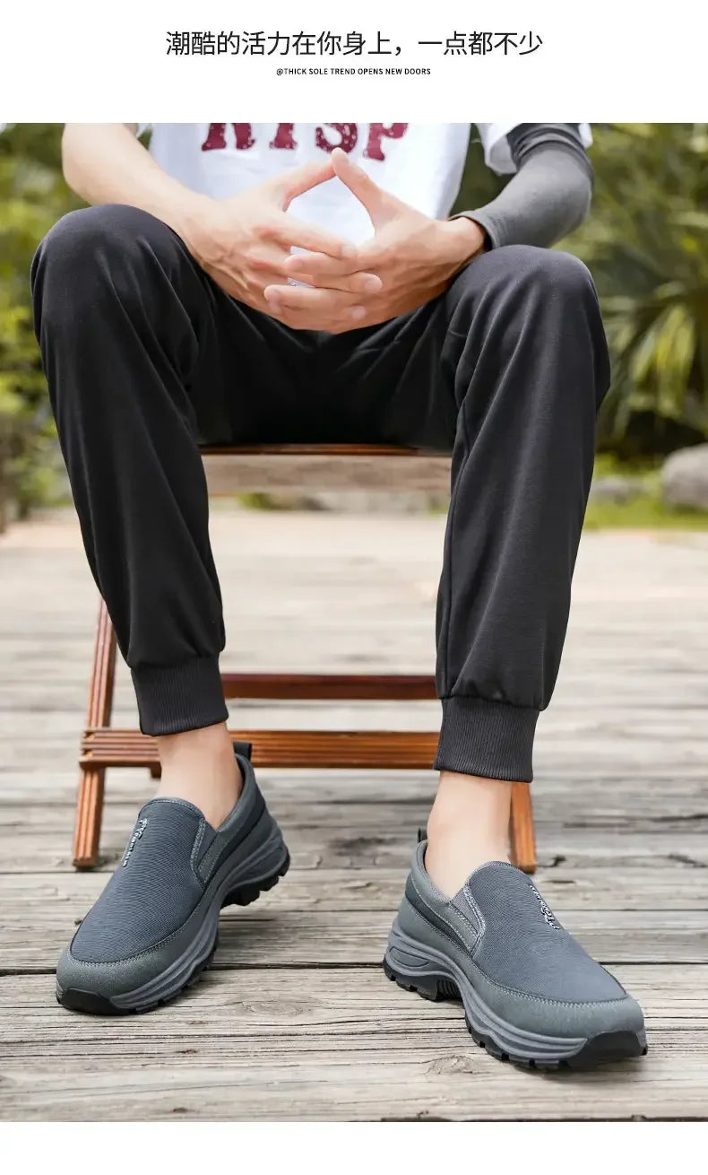 Mocasines Lona Hombre 2025 ∣ Sin Cordones ∣ Suela Gruesa Ligera