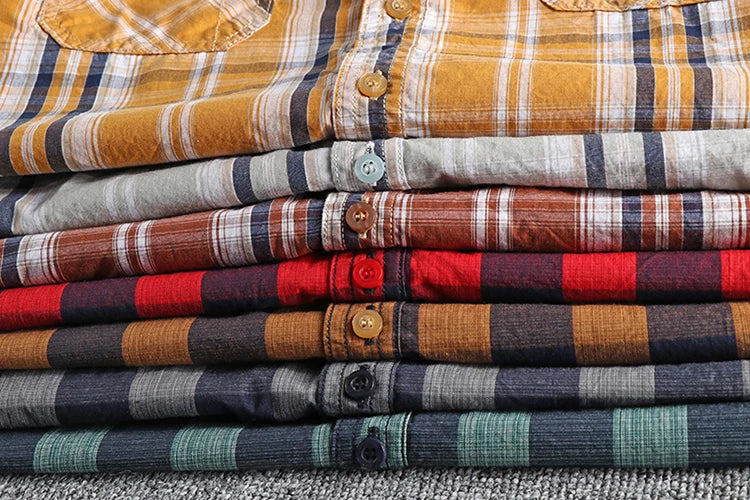 Camisa Cuadros Hombre | Algodón Lavado | Estilo Gótico | Manga Corta | Ticotrendy Costa Rica