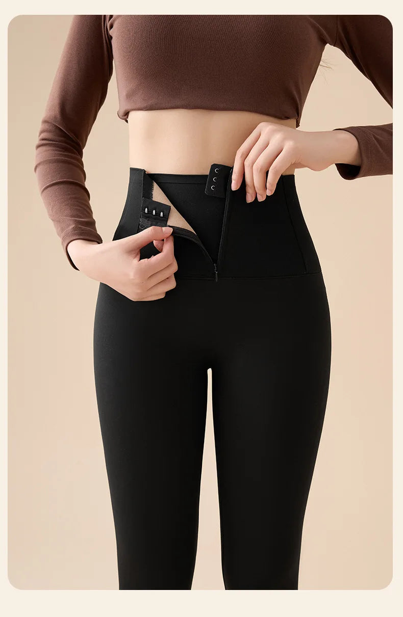 Leggings Piel Tiburón Polar Grueso | Moldeador Cremallera Cálida | Cintura Shaping OI | Ticotrendy