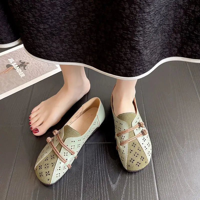 Mocasines de Diseñador con Punta Cuadrada | Ajuste Ancho | Cuero Suave | Novedad