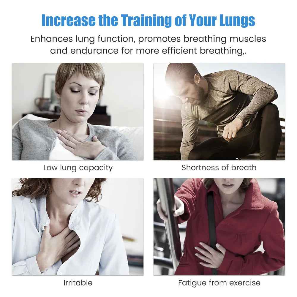 Dispositivo Ejercicio Respiratorio Pulmones | Medición Volumen Ajustable Dual | Mejora Resistencia
