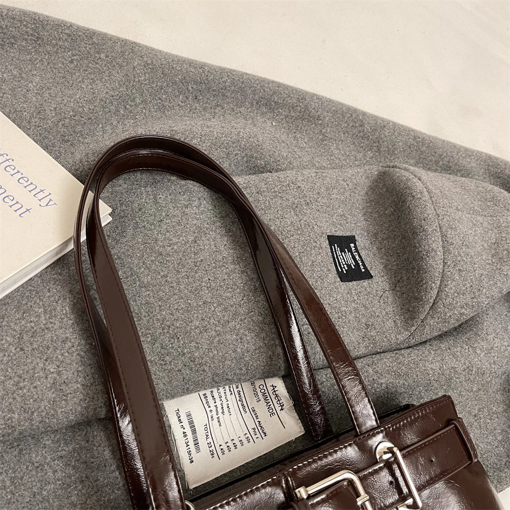 Bolso Hombro Diseño Hebilla Cinturón Lujo | Moda Versátil Tendencia Costa Rica