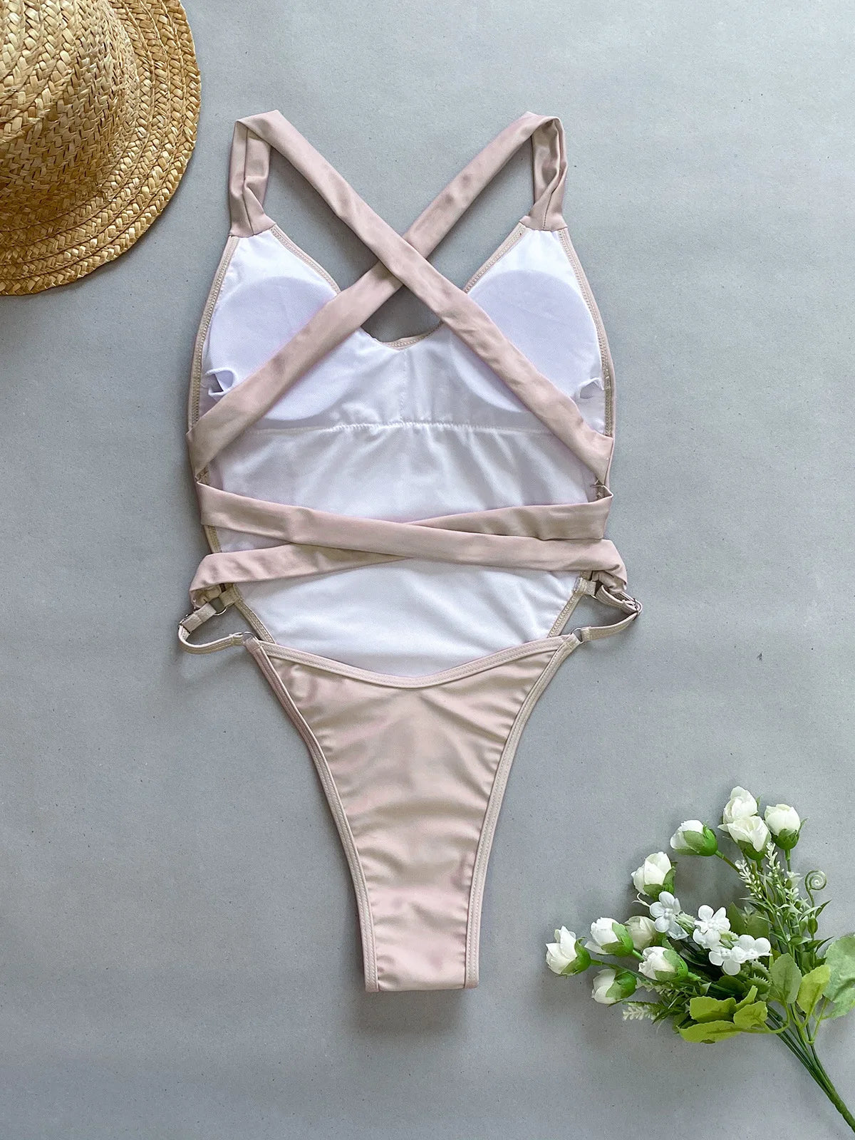 Traje de Baño de Una Pieza Sexy con Retazos para Verano