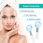 Rodillo de Metal mágico de acero inoxidable para terapia de frío, rodillo de belleza Facial de enfriamiento de oro rosa para la piel, gran oferta