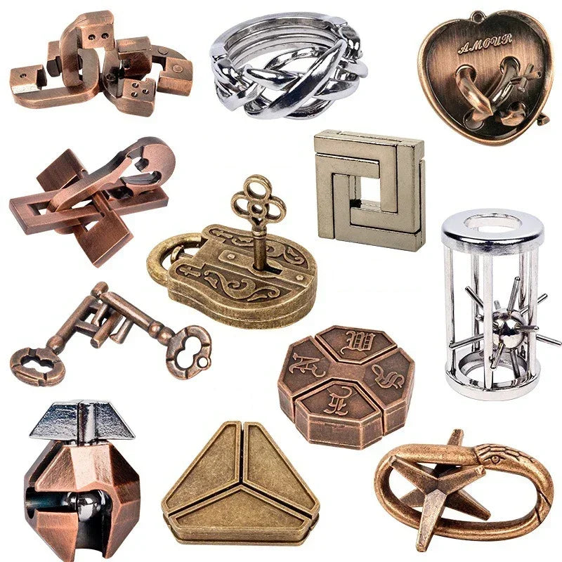 Rompecabezas de Metal IQ clásico creativo, rompecabezas mágico desconcertante, juego de juguetes para niños y adultos, regalos divertidos para niños