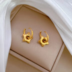 Pendientes de aro de estrella simples de Color dorado de acero inoxidable para mujeres y niñas, accesorios para las orejas a la moda, regalos de joyería