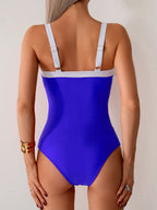 Traje de Baño Sexy de Cuello V y Cintura Alta | Playa