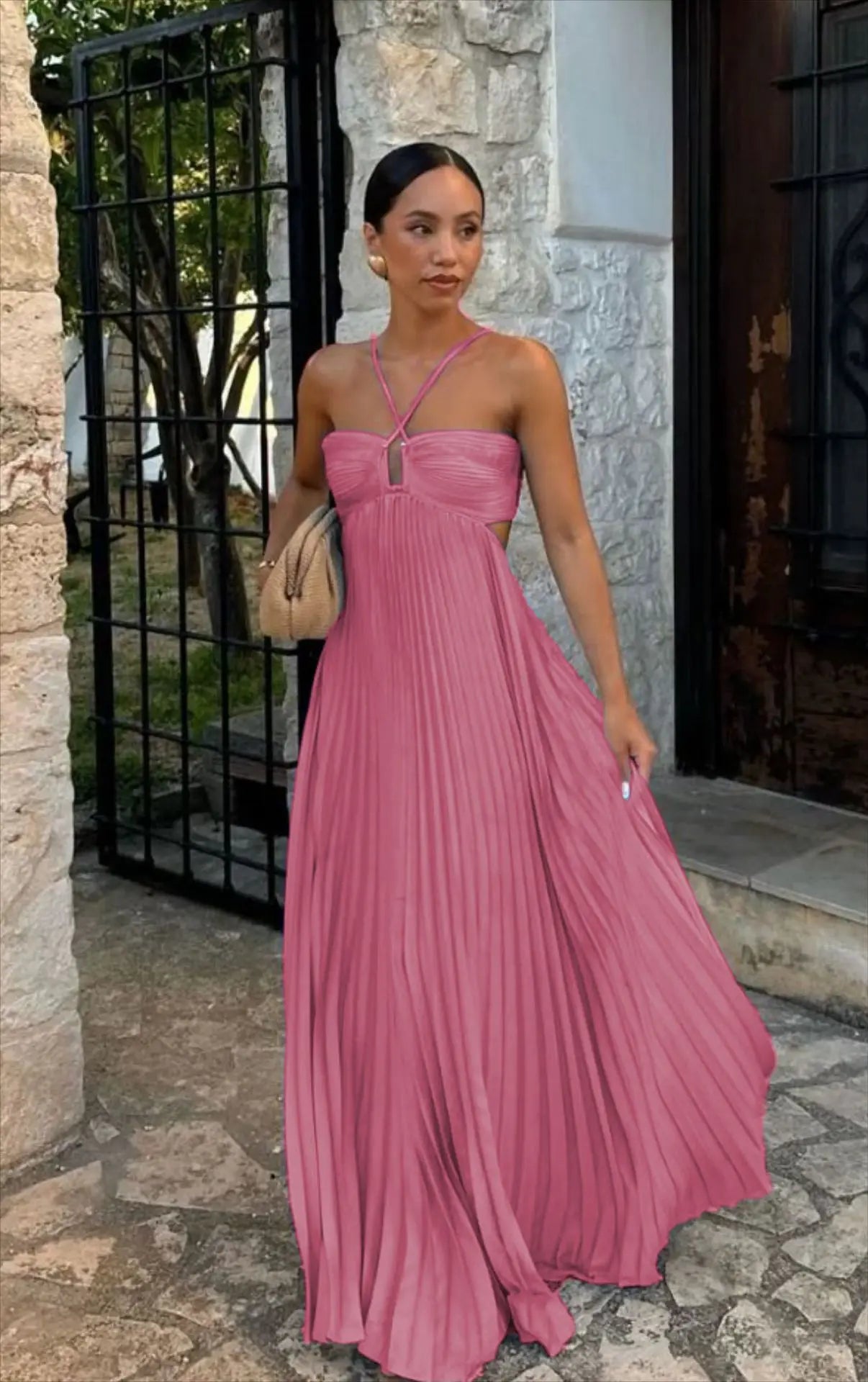 Vestido de Batas Plisado 2025 para Vacaciones | Estilo Versátil