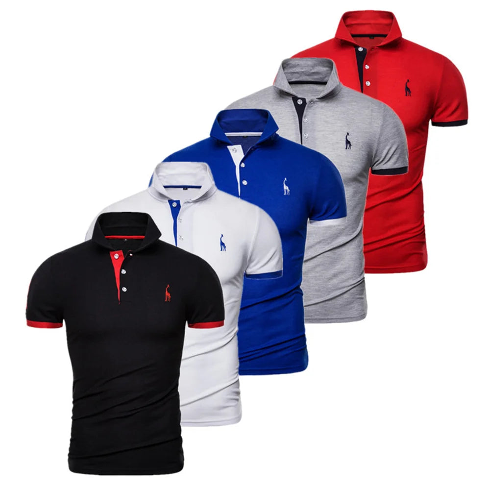 Set de 5 Polos Bordados Hombre | Manga Corta Casual | Tallas XS-5XL | Tico Trendy