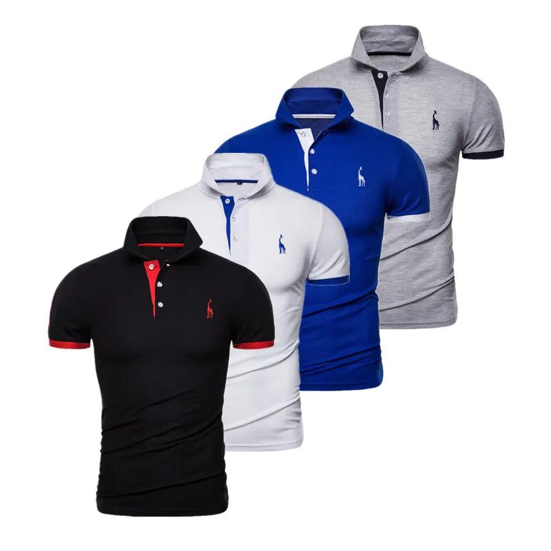Set de 4 Polos Bordados Hombre | Manga Corta Ajustados | Tallas XS-5XL | Tico Trendy