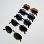 Gafas Sol Ovaladas Metal Tendencia Retro | Clásico Básico Gafas Protección UV400