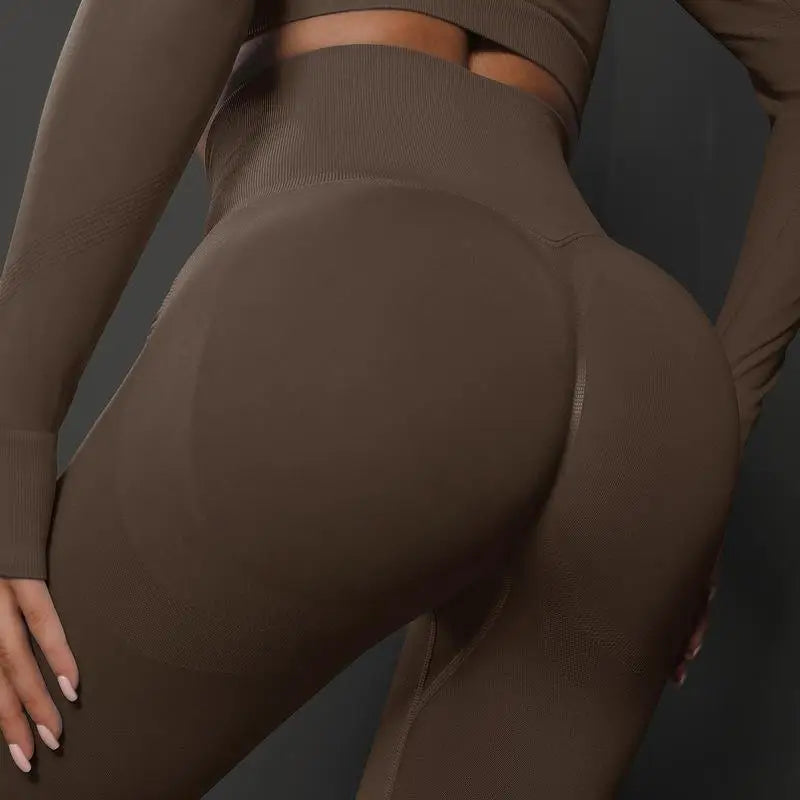 VEQKING-pantalones de Yoga sin costuras para mujer, mallas deportivas de secado rápido, mallas deportivas de cintura alta para gimnasio, pantalones de entrenamiento con fruncido en el trasero