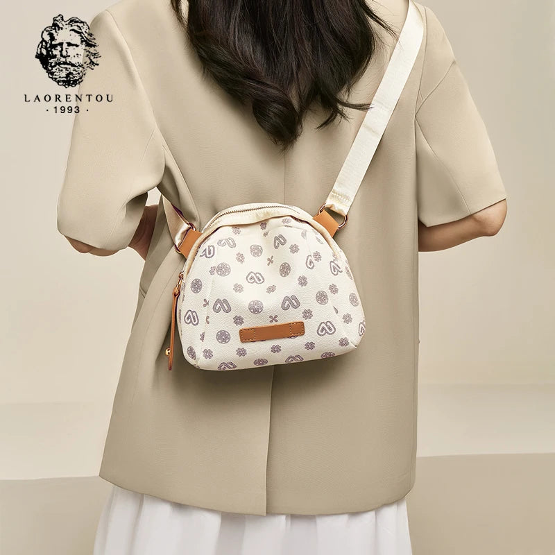LAORENTOU 2025 bolso de hombro estampado de PVC a la moda para mujer, bolso cruzado diario de primavera y verano para mujer elegante