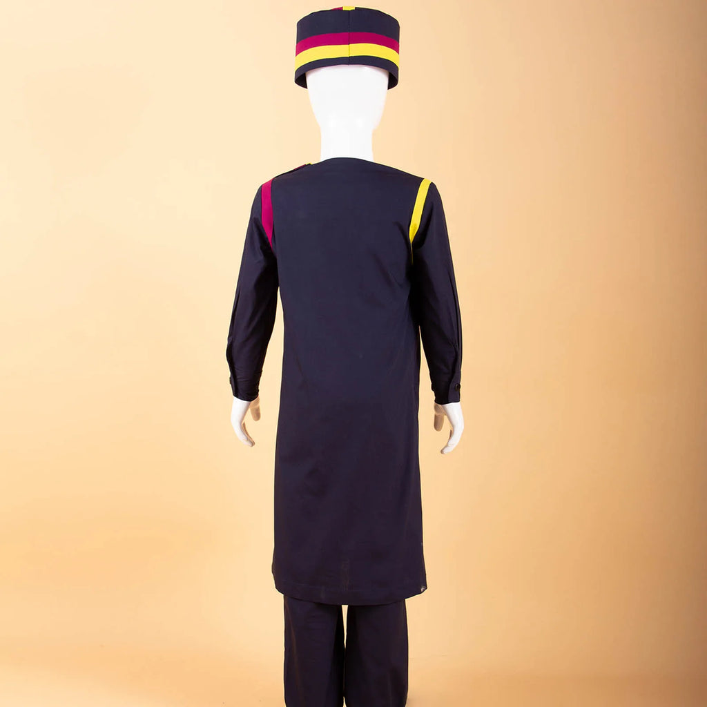 Conjunto Bazin Riche Tela Encerada Bebé | Camisa y Gorro | Tallas XS-XXL | Tico Trendy
