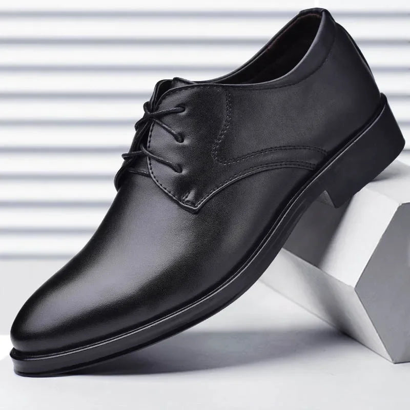 Zapatos de Hombre | Oxfords de Cuero Negro Formales | Negocios y Bodas | Talla Grande | Tico Trendy
